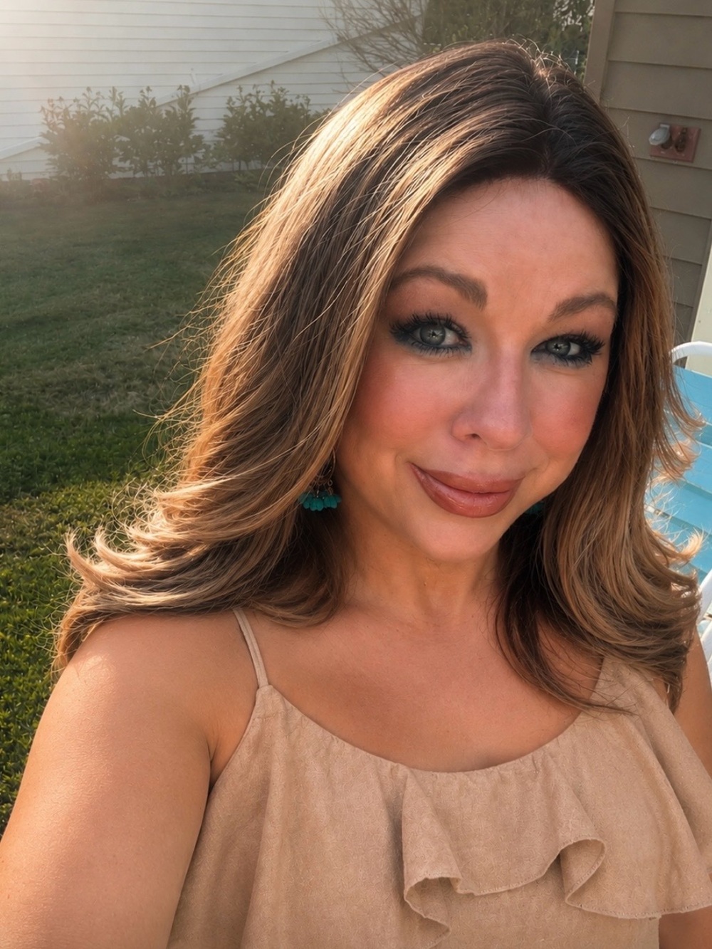 Avalon Brown Sugar Layered Long Wig in Light Brown with Honey Highlights - Picture 1 of 6